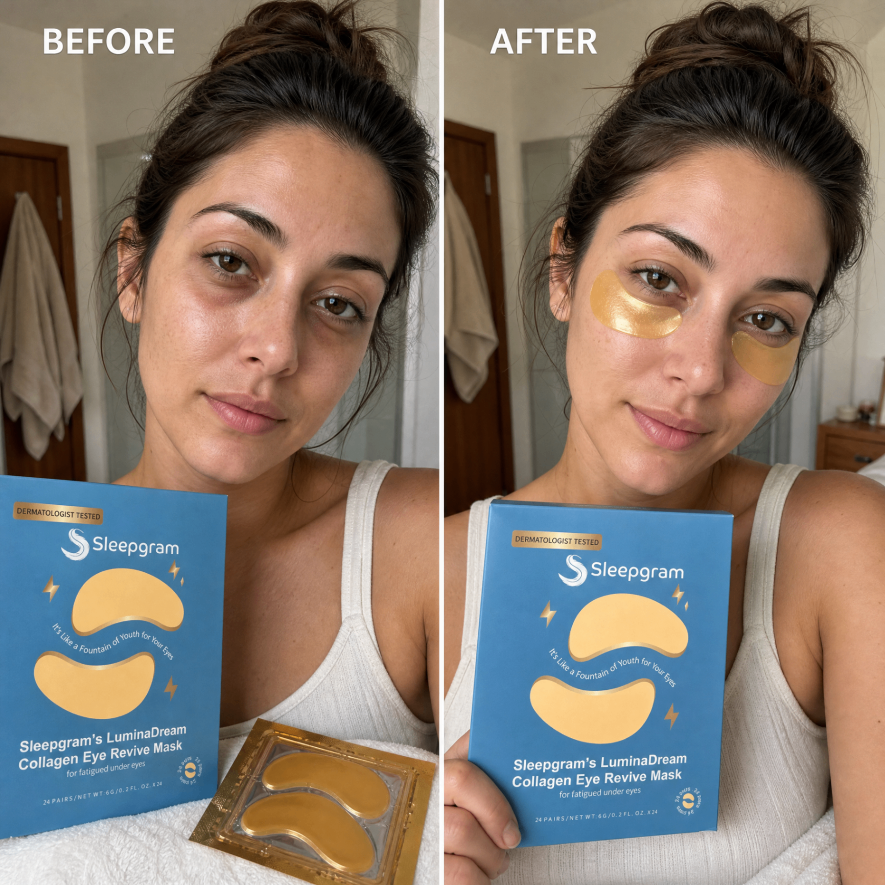 Sofia M. before and after using LuminaDream